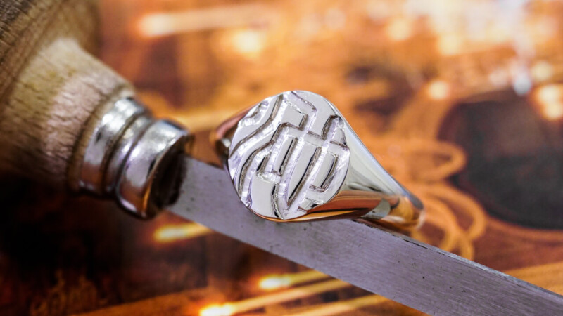 【Semi-custom made】Hand Engraved Oval Signet Ring(Sv925) 「KANJI-池」_4 【Semi-custom made】Hand Engraved Oval Signet Ring(Sv925) 「KANJI-池」_4