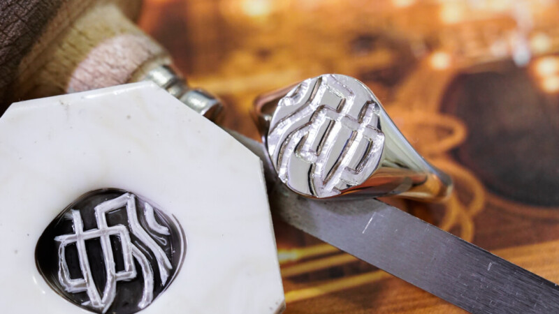【Semi-custom made】Hand Engraved Oval Signet Ring(Sv925) 「KANJI-池」_3 【Semi-custom made】Hand Engraved Oval Signet Ring(Sv925) 「KANJI-池」_3