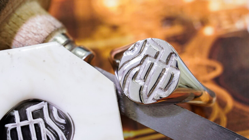【Semi-custom made】Hand Engraved Oval Signet Ring(Sv925) 「KANJI-池」_2 【Semi-custom made】Hand Engraved Oval Signet Ring(Sv925) 「KANJI-池」_2