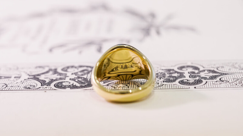 【Bespoke Order】Hand Engraved Circle Signet Ring(18ct Yellow Gold)「MD」_12 【Bespoke Order】Hand Engraved Circle Signet Ring(18ct Yellow Gold)「MD」_12