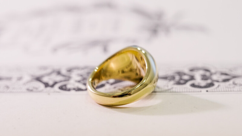 【Bespoke Order】Hand Engraved Circle Signet Ring(18ct Yellow Gold)「MD」_13 【Bespoke Order】Hand Engraved Circle Signet Ring(18ct Yellow Gold)「MD」_13