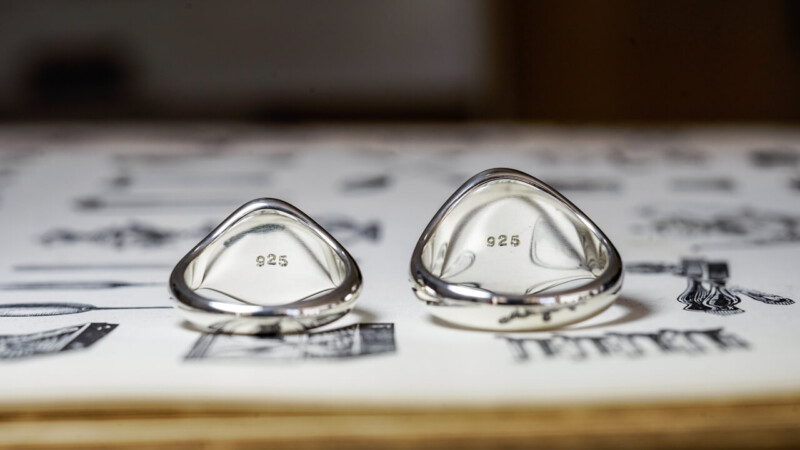 【Pair Signet Rings】 Hand Engraved Oval Signet Rings (Sv925) 「TS」 +「Acanthus pattern,Chopsticks」_6 【Pair Signet Rings】 Hand Engraved Oval Signet Rings (Sv925) 「TS」 +「Acanthus pattern,Chopsticks」_6