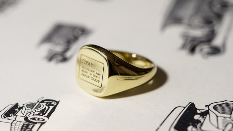 【Bespoke Order】Machine carved Mellow Square(13mm×13mm) Signet Ring(18ct Yellow Gold)_3