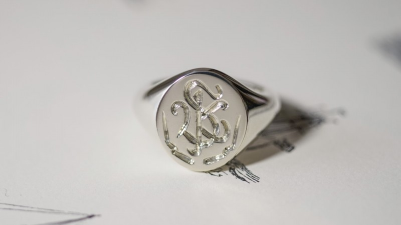 【Semi-custom made】Glayage KYOTO×KUBUS Hand Engraved Oval Signet Ring(Sv925) 「SK」+lightning motif(option)_4 【Semi-custom made】Glayage KYOTO×KUBUS Hand Engraved Oval Signet Ring(Sv925) 「SK」+lightning motif(option)_4