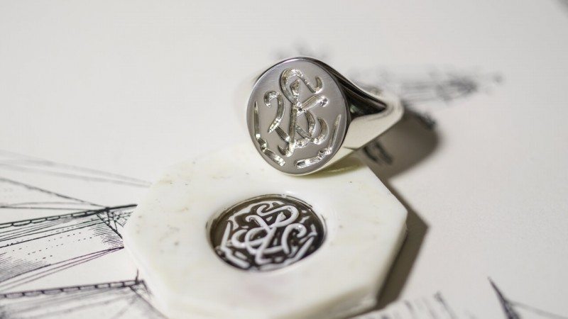 【Semi-custom made】Glayage KYOTO×KUBUS Hand Engraved Oval Signet Ring(Sv925) 「SK」+lightning motif(option)_2 【Semi-custom made】Glayage KYOTO×KUBUS Hand Engraved Oval Signet Ring(Sv925) 「SK」+lightning motif(option)_2
