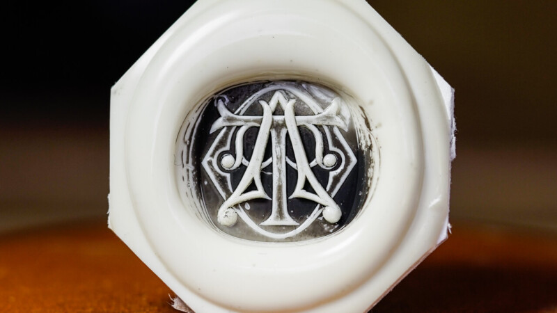 Hand Engraved Mellow Square Signet Ring(Brass)「OAT」_10 Hand Engraved Mellow Square Signet Ring(Brass)「OAT」_10
