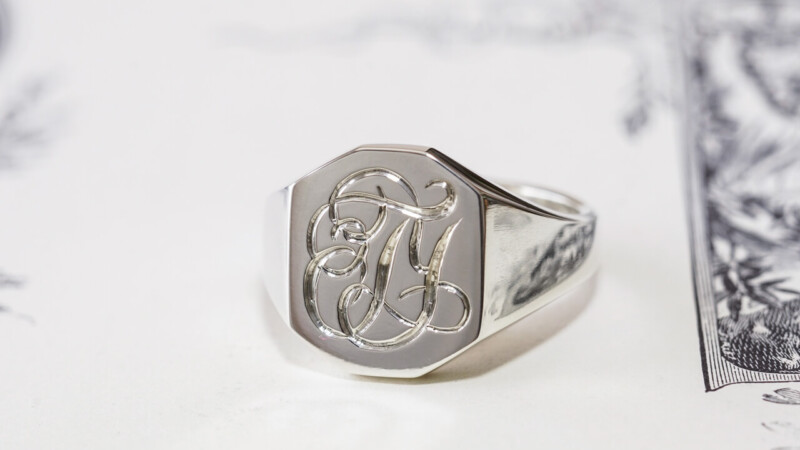【Semi-custom made】Hand Engraved Octagon Signet Ring(Sv925) 「TY」_3 【Semi-custom made】Hand Engraved Octagon Signet Ring(Sv925) 「TY」_3