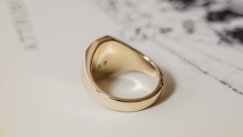【Semi-custom made】Hand Engraved Octagon Signet Ring(9ct Yellow Gold) 「NML」_7 【Semi-custom made】Hand Engraved Octagon Signet Ring(9ct Yellow Gold) 「NML」_7