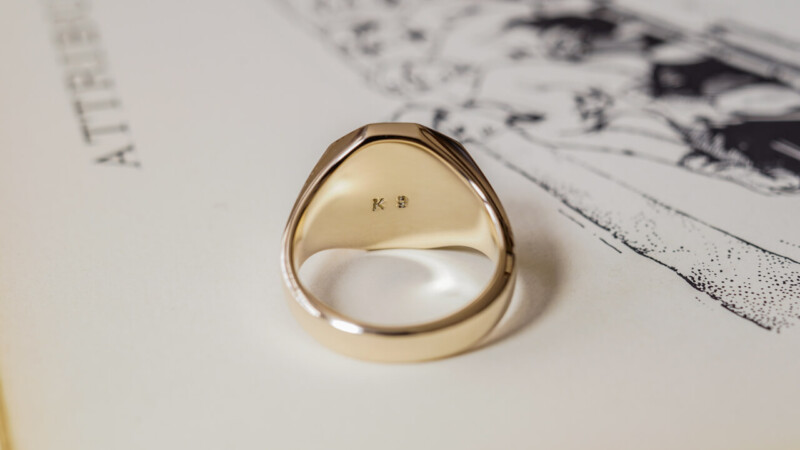 【Semi-custom made】Hand Engraved Octagon Signet Ring(9ct Yellow Gold) 「NML」_9 【Semi-custom made】Hand Engraved Octagon Signet Ring(9ct Yellow Gold) 「NML」_9