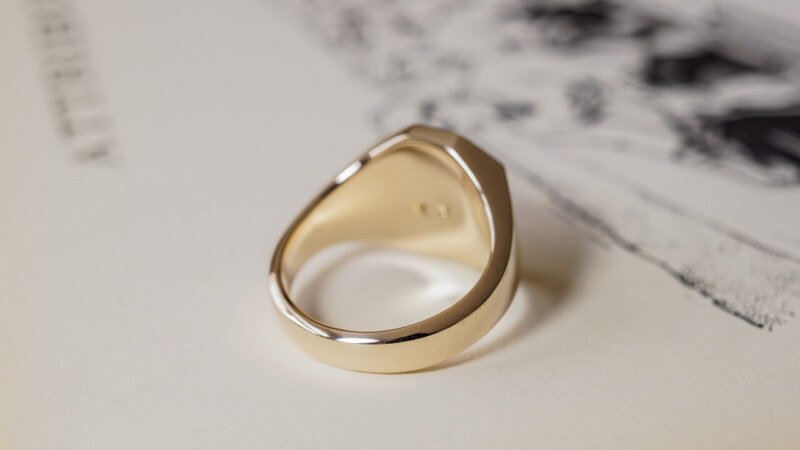 【Semi-custom made】Hand Engraved Octagon Signet Ring(9ct Yellow Gold) 「NML」_10 【Semi-custom made】Hand Engraved Octagon Signet Ring(9ct Yellow Gold) 「NML」_10