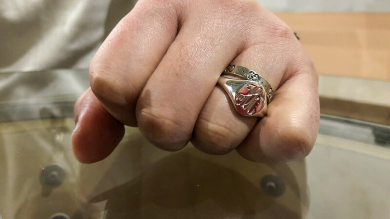 【Semi-custom made】The My Way×KUBUS Hand Engraved Oval Signet Ring(Sv925) HM☆5