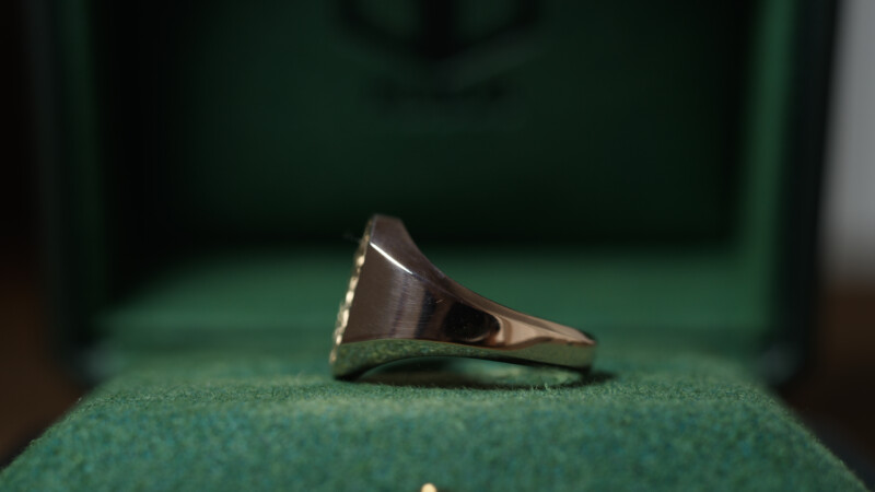 Hand Engraved Octagon Signet Ring(K9YG)「林(漢字)+万年筆+竹+松」_10 Hand Engraved Octagon Signet Ring(K9YG)「林(漢字)+万年筆+竹+松」_10