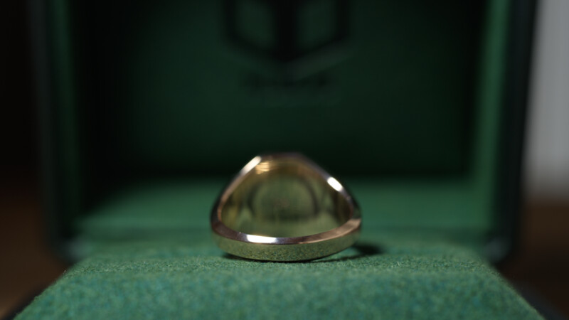Hand Engraved Octagon Signet Ring(K9YG)「林(漢字)+万年筆+竹+松」_12 Hand Engraved Octagon Signet Ring(K9YG)「林(漢字)+万年筆+竹+松」_12