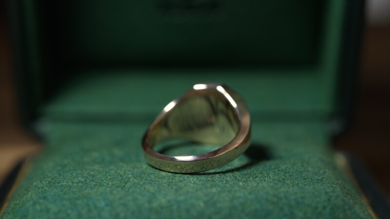 Hand Engraved Octagon Signet Ring(K9YG)「林(漢字)+万年筆+竹+松」_13 Hand Engraved Octagon Signet Ring(K9YG)「林(漢字)+万年筆+竹+松」_13
