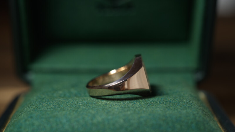 Hand Engraved Octagon Signet Ring(K9YG)「林(漢字)+万年筆+竹+松」_14 Hand Engraved Octagon Signet Ring(K9YG)「林(漢字)+万年筆+竹+松」_14