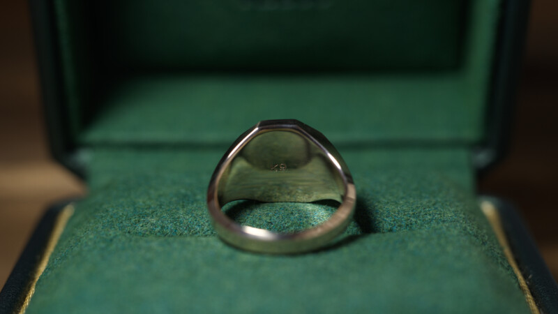 Hand Engraved Octagon Signet Ring(K9YG)「林(漢字)+万年筆+竹+松」_15 Hand Engraved Octagon Signet Ring(K9YG)「林(漢字)+万年筆+竹+松」_15