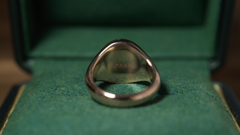 Hand Engraved Oval Signet Ring(K18PG) 「天球儀+天秤+リンゴ」+「JY(側面彫刻)」_11 Hand Engraved Oval Signet Ring(K18PG) 「天球儀+天秤+リンゴ」+「JY(側面彫刻)」_11