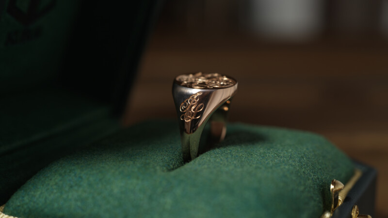 Hand Engraved Oval Signet Ring(K18PG) 「天球儀+天秤+リンゴ」+「JY(側面彫刻)」_5 Hand Engraved Oval Signet Ring(K18PG) 「天球儀+天秤+リンゴ」+「JY(側面彫刻)」_5