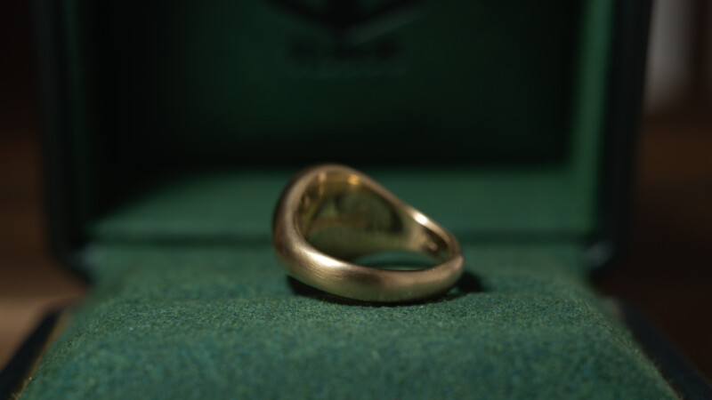 Hand Engraved Oval Signet Ring(K14YG) 「K+家紋(西六条家藤)+太陽」+「Strentle(裏面彫刻)」_8 Hand Engraved Oval Signet Ring(K14YG) 「K+家紋(西六条家藤)+太陽」+「Strentle(裏面彫刻)」_8
