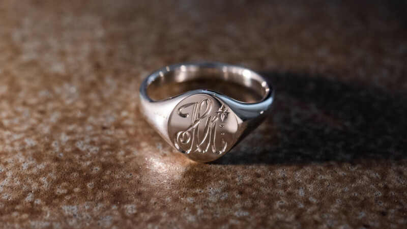 【Semi-custom made】The My Way×KUBUS Hand Engraved Oval Signet Ring(Sv925) HM☆