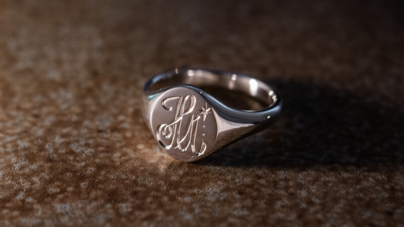 【Semi-custom made】The My Way×KUBUS Hand Engraved Oval Signet Ring(Sv925) HM☆3