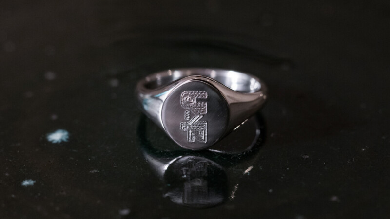 【Semi-custom made】The My Way×KUBUS Oval Signet Ring(Sv925) Machine carved