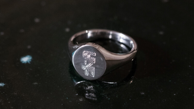 【Semi-custom made】The My Way×KUBUS Oval Signet Ring(Sv925) Machine carved2