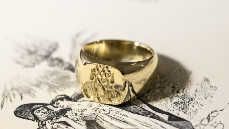 【Bespoke Order】Hand Engraved Pair Square Signet Ring(Brass) 「MA」_4 【Bespoke Order】Hand Engraved Pair Square Signet Ring(Brass) 「MA」_4