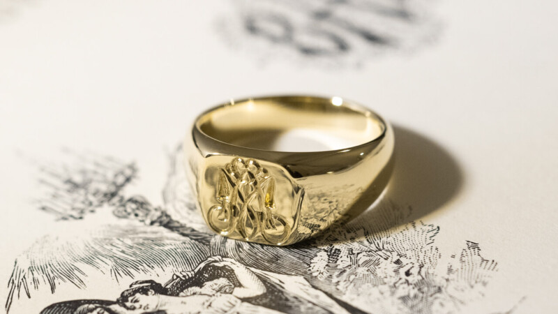 【Bespoke Order】Hand Engraved Pair Square Signet Ring(Brass) 「MA」_7 【Bespoke Order】Hand Engraved Pair Square Signet Ring(Brass) 「MA」_7
