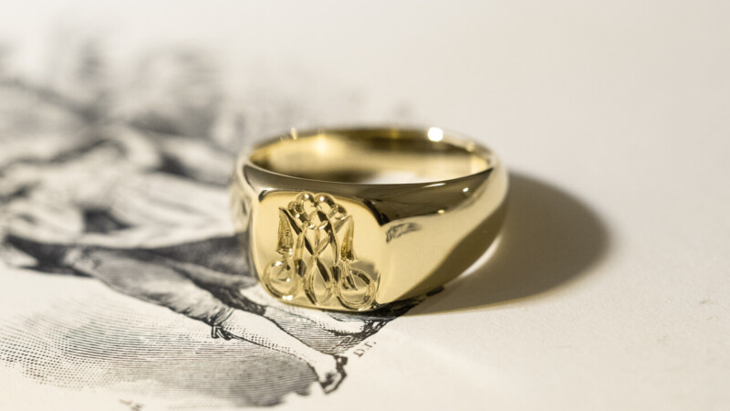 【Bespoke Order】Hand Engraved Pair Square Signet Ring(Brass) 「MA」_6 【Bespoke Order】Hand Engraved Pair Square Signet Ring(Brass) 「MA」_6