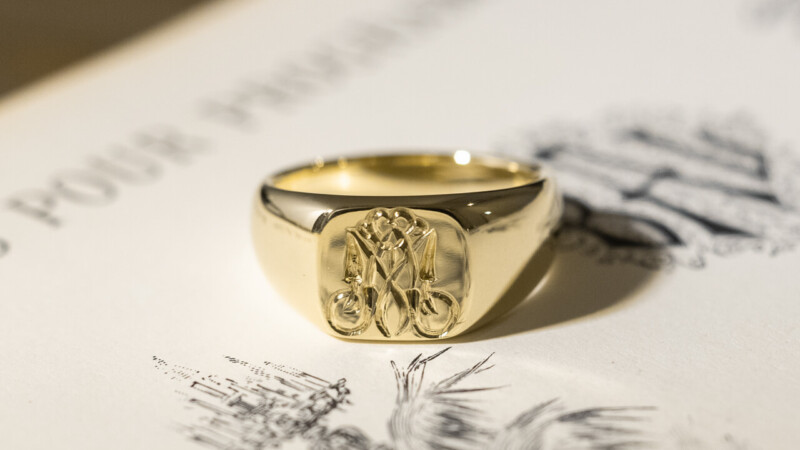 【Bespoke Order】Hand Engraved Pair Square Signet Ring(Brass) 「MA」_5 【Bespoke Order】Hand Engraved Pair Square Signet Ring(Brass) 「MA」_5