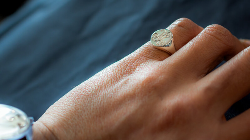 【Semi-custom made】Hand Engraved Oval Signet Ring(Sv925) 「MK」_6 【Semi-custom made】Hand Engraved Oval Signet Ring(Sv925) 「MK」_6