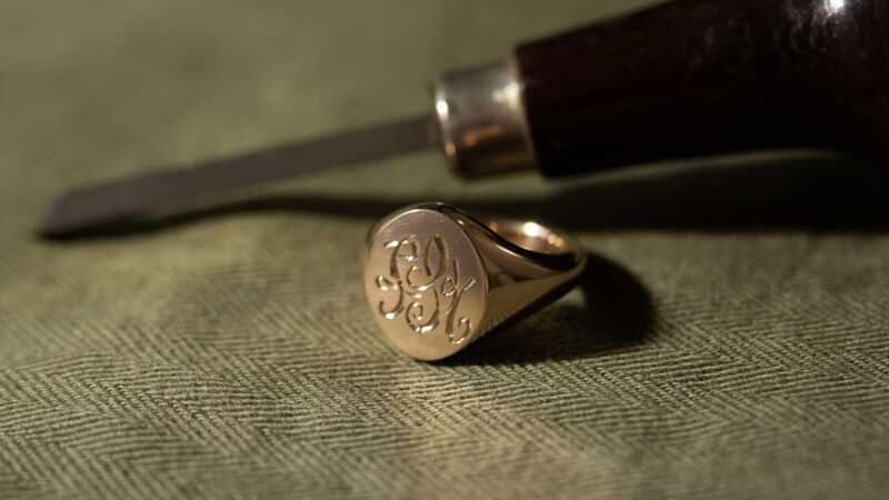 【Regular item】Signet Ring-Hand Engraved(KUBUS Original Monogram)A-3