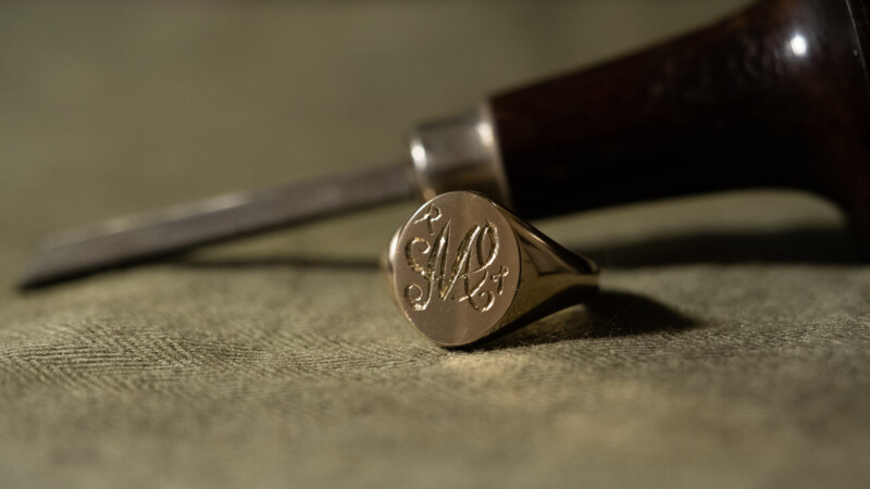 【Regular item】Signet Ring-Hand Engraved(KUBUS Original Monogram)B