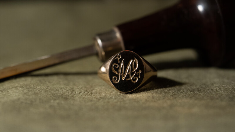 【Regular item】Signet Ring-Hand Engraved(KUBUS Original Monogram)B-2