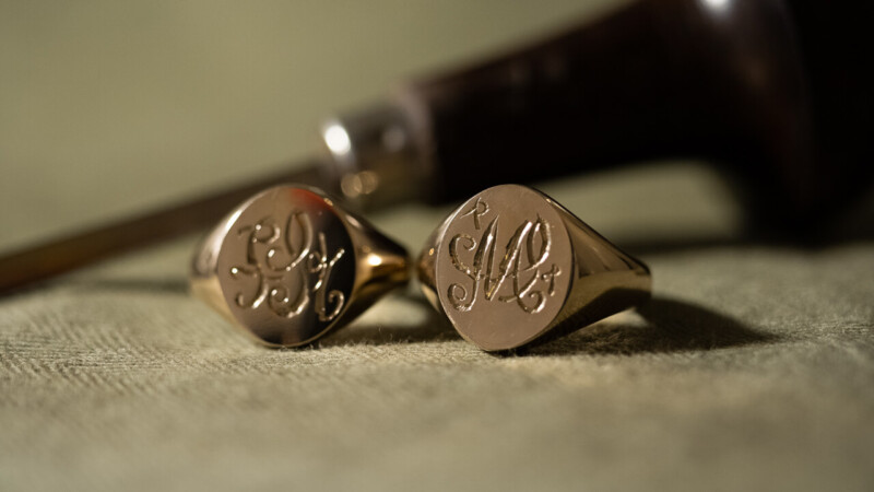【Regular item】Signet Ring-Hand Engraved(KUBUS Original Monogram)B-5