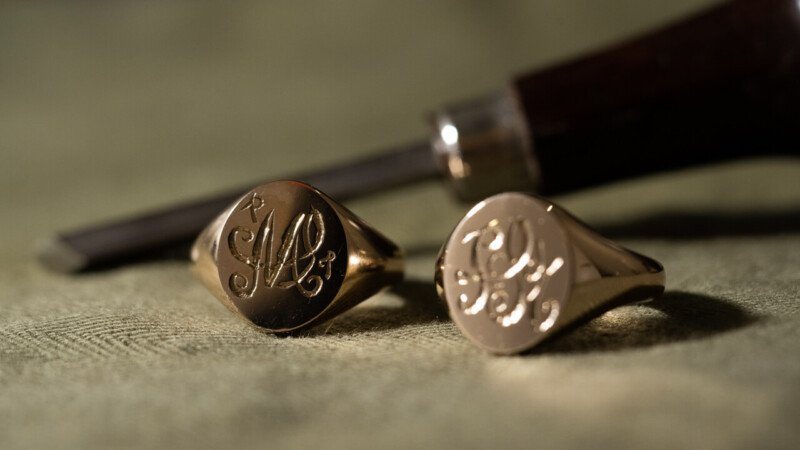 【Regular item】Signet Ring-Hand Engraved(KUBUS Original Monogram)B-6