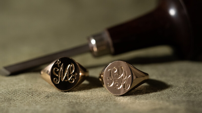 【Regular item】Signet Ring-Hand Engraved(KUBUS Original Monogram)A-7