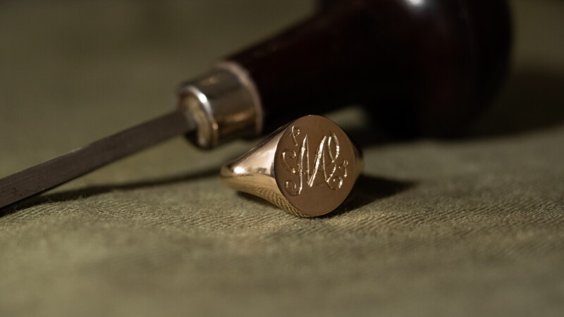 【Regular item】Signet Ring-Hand Engraved(KUBUS Original Monogram)B-3