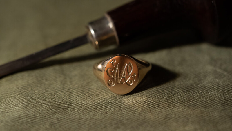 【Regular item】Signet Ring-Hand Engraved(KUBUS Original Monogram)B-4