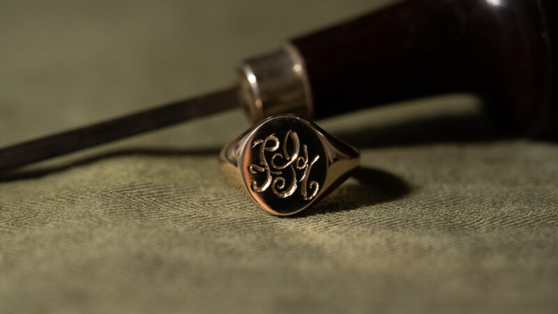 【Regular item】Signet Ring-Hand Engraved(KUBUS Original Monogram)A-2
