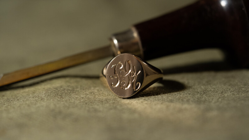 【Regular item】Signet Ring-Hand Engraved(KUBUS Original Monogram)A