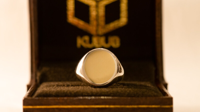 【Regular item】Brass×Silver combination Signet-ring(L)2