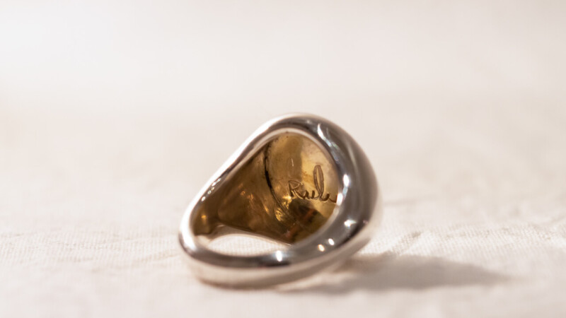 【Regular item】Brass×Silver combination Signet-ring(L)10