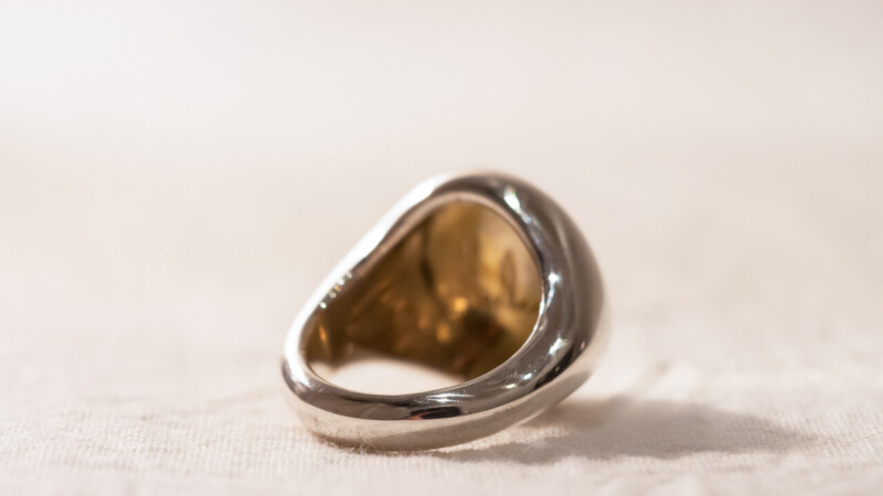 【Regular item】Brass×Silver combination Signet-ring(L)11