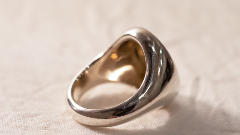 【Regular item】Brass×Silver combination Signet-ring(L)13
