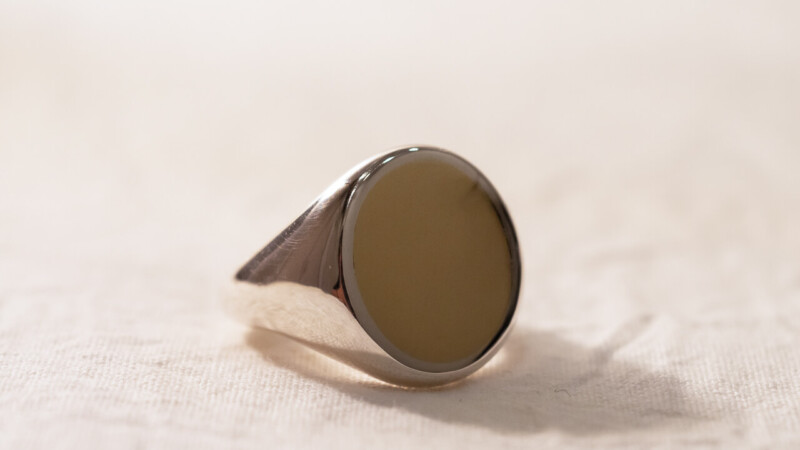 【Regular item】Brass×Silver combination Signet-ring(L)14