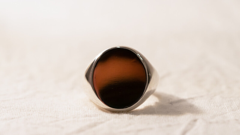 【Regular item】Brass×Silver combination Signet-ring(L)2