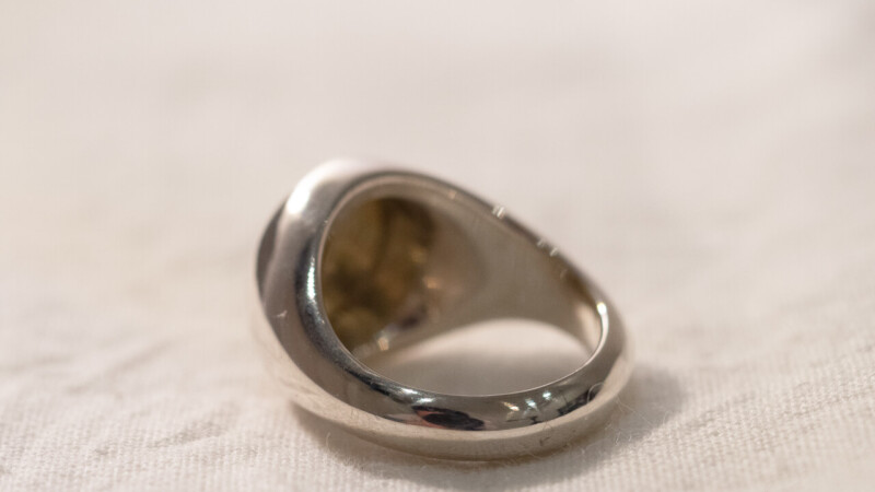 Regular item】Brass×Silver combination Signet-ring(S)3