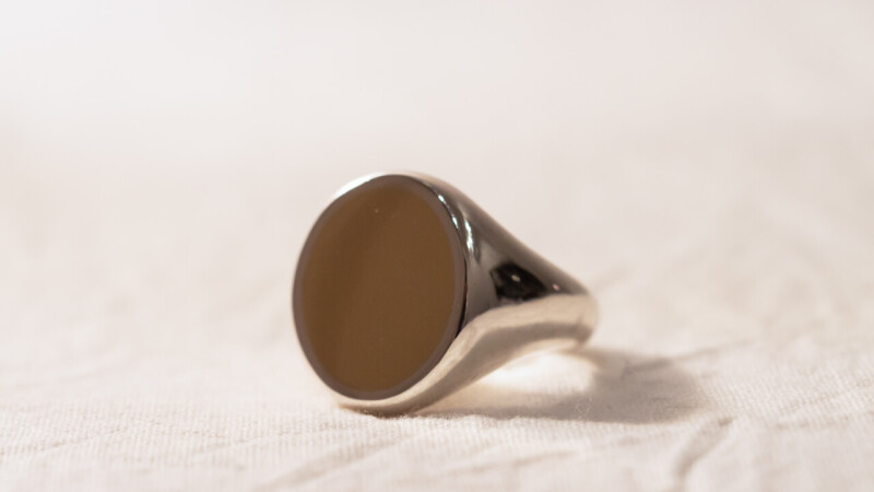 【Regular item】Brass×Silver combination Signet-ring(L)5